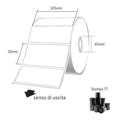 Etichette adesive permanenti vellum